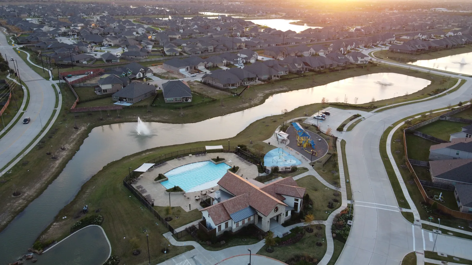 Dallas-Fort Worth residential community aerial overview by APS Drone