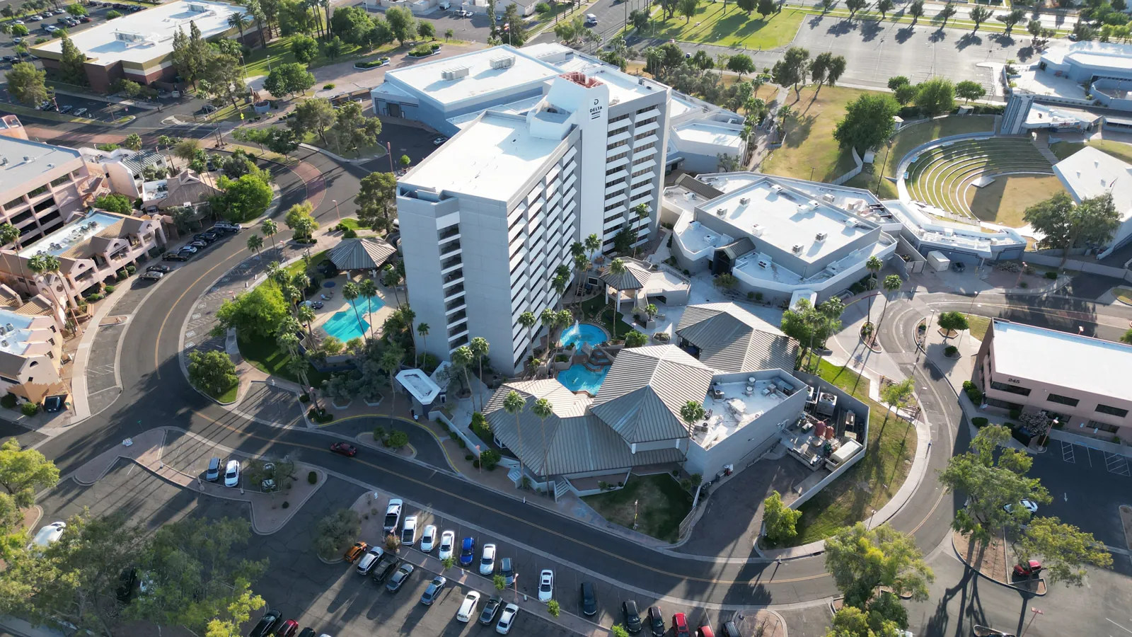 Residential property aerial view for real estate marketing
